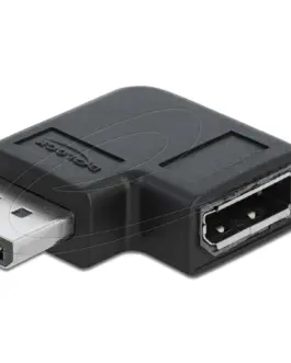 Адаптер Delock 90° DisplayPort 1.4  20 pin  мъжко (male) към  DisplayPort 1.4 20 pin женско (female) 8К 7680 x 4320 @ 60