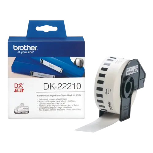 ЛЕНТА ЗА ЕТИКЕТНИ ПРИНТЕРИ BROTHER ТИП QL - CONTINUOUS PAPER TAPE - 29 mm x 3048 m - PN DK-22210