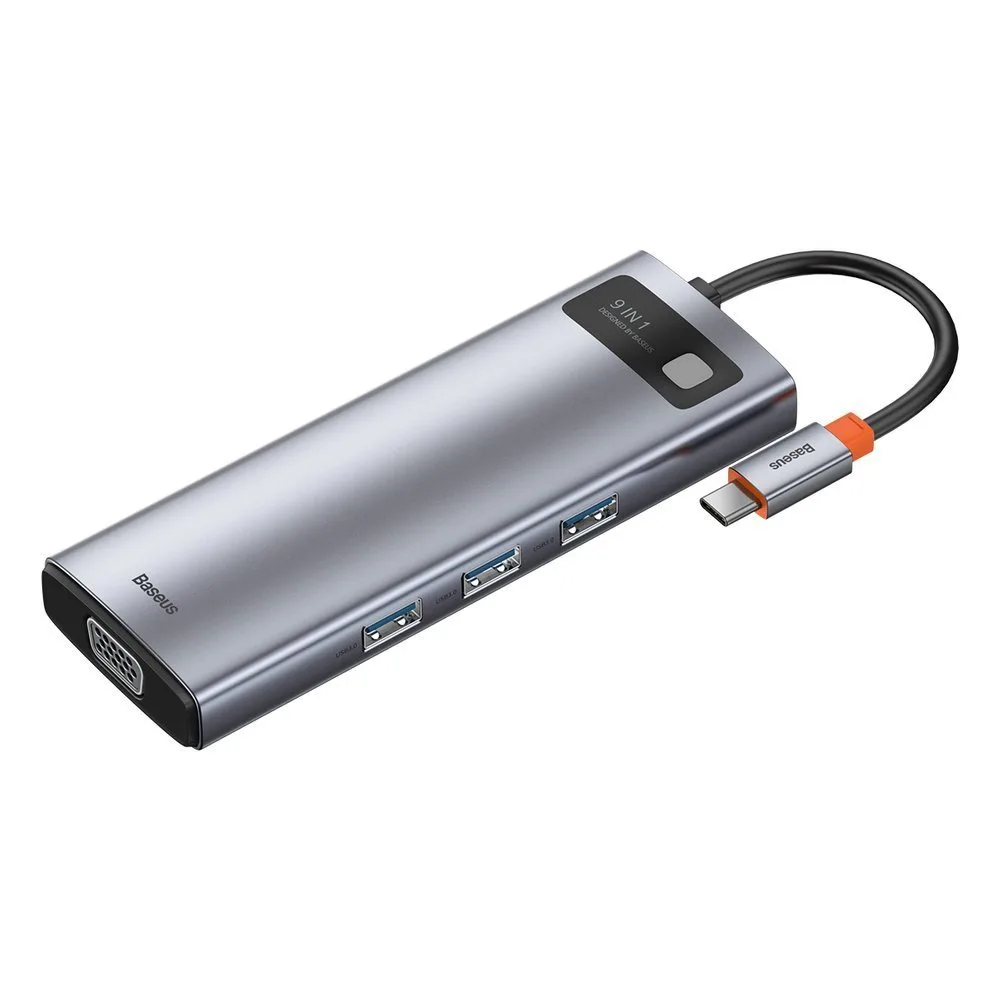 USB хъб Baseus Type-C 9 в 1 с USB Type-C PD/3x USB 3.2 Gen 1/RJ45 1 Gbps/VGA FHD 60 Hz/HDMI 4k 30 Hz/TF/SD - Image 181