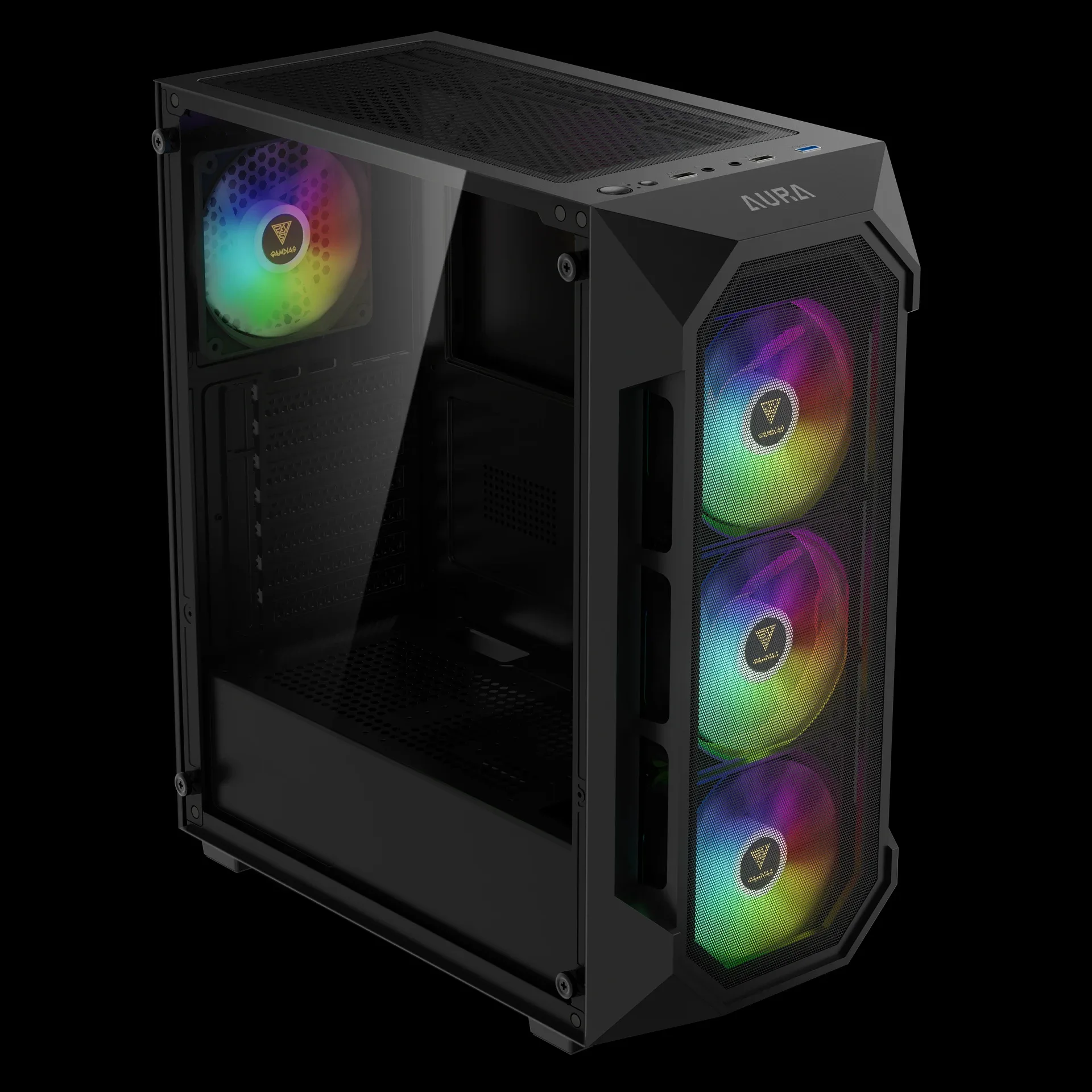 Gamdias кутия Case ATX - AURA GC1 Elite - Mesh, RGB, Tempered Glass - Image 154
