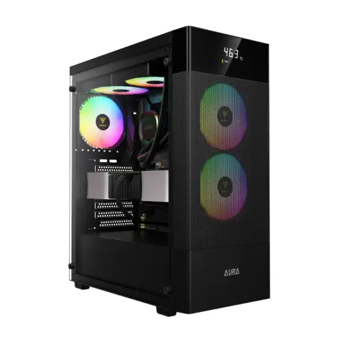 Gamdias кутия Case ATX - AURA GC5 ELITE ARGB BK - Addressable RGB Mesh Digital Display