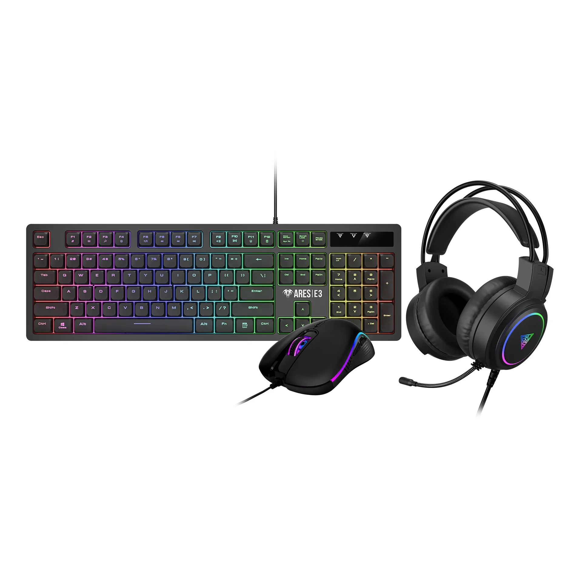 Gamdias геймърски комплект Gaming COMBO - POSEIDON E2 3-in-1 Combo - Keyboard + Mouse +