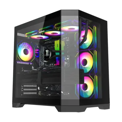Gamemax кутия Case ATX - HYPE-A Black - 4 x 120 mm Addressable RGB fans