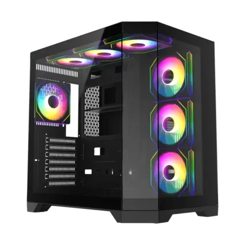 Alternative view of Gamemax кутия Case ATX - HYPE-A Black - 4 x 120 mm Addressable RGB fans