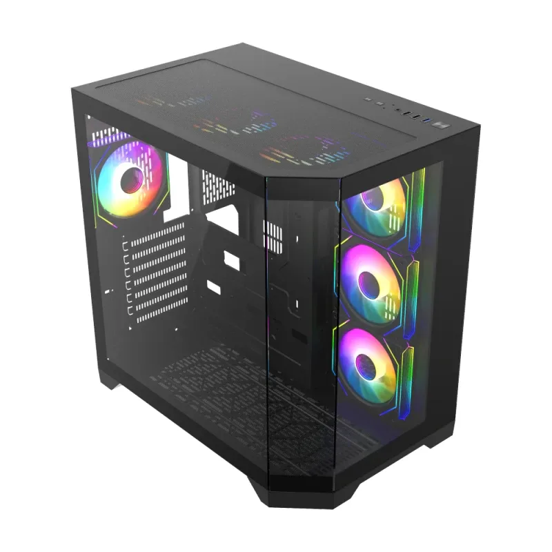 Gamemax кутия Case ATX - HYPE-A Black - 4 x 120 mm Addressable RGB fans - Image 5