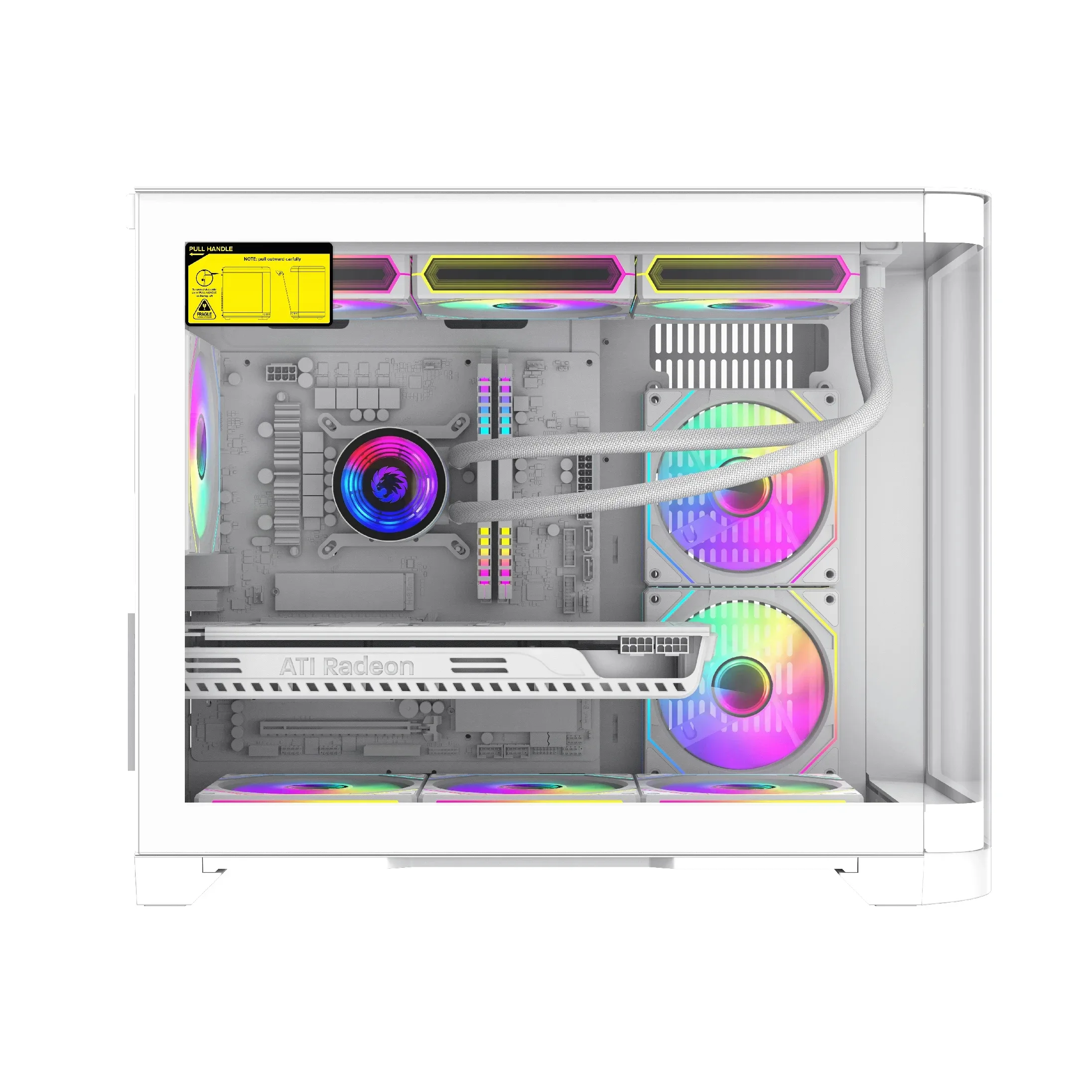 Gamemax кутия Case mATX - HYPE-M White - 3 x 120 mm Addressable RGB fans - Image 238