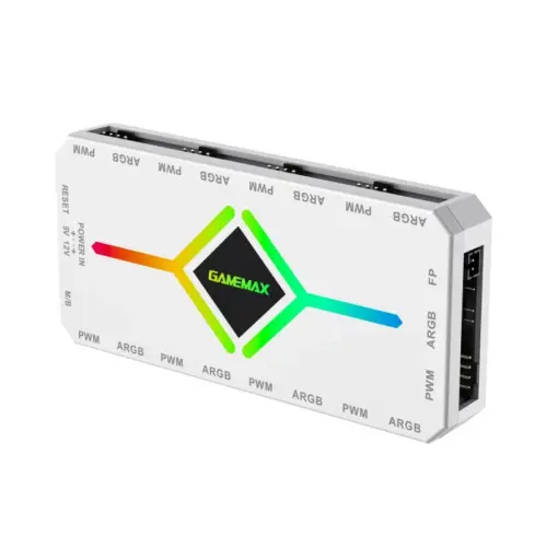 Alternative view of Gamemax разклонител за вентилатори Fan Hub - V4.0 PWM ARGB Hub + Controller White