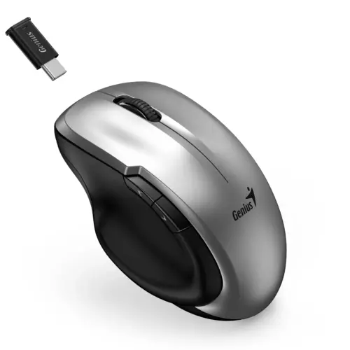 Genius безжина безшумна мишка Mouse Wireless Silent - Ergo 8200S Silver - Silent 2.4GHz USB-C
