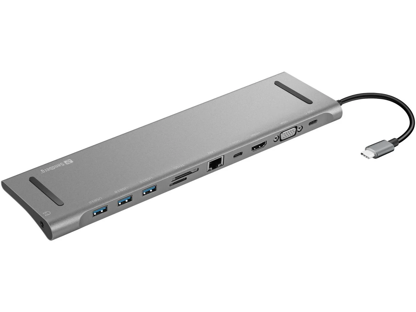 ХЪБ SANDBERG USB-C 10-in-1 - Gray - PN 136-31