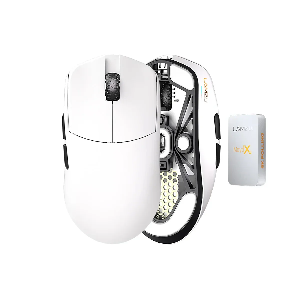 Lamzu професионална геймърска мишка MAYA X 8K - Wireless Gaming Mouse - White - Image 39