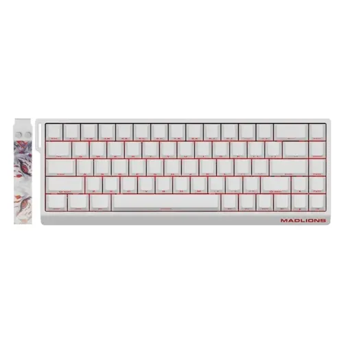 Madlions професионална геймърска механична клавиатура Professional Gaming Mechanical Keyboard MAD 68 R White- 8K Kunlun Magnetic Switches