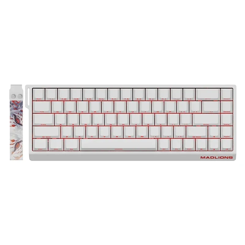 Madlions професионална геймърска механична клавиатура Professional Gaming Mechanical Keyboard MAD 68 R White- 8K Kunlun Magnetic Switches