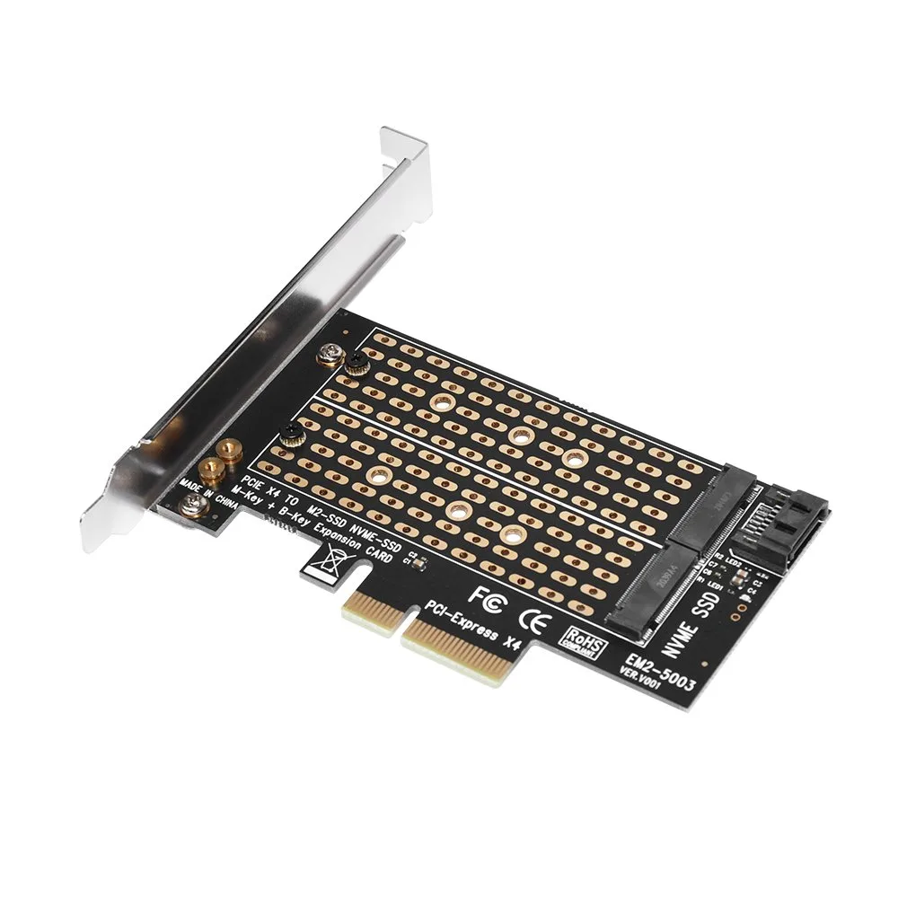 Makki Адаптер M2 SSD NVMe+SATA (M-key+B-key) to PCI Express 3.0 4x adapter - MAKKI-M2-PCIE-2X - Image 208