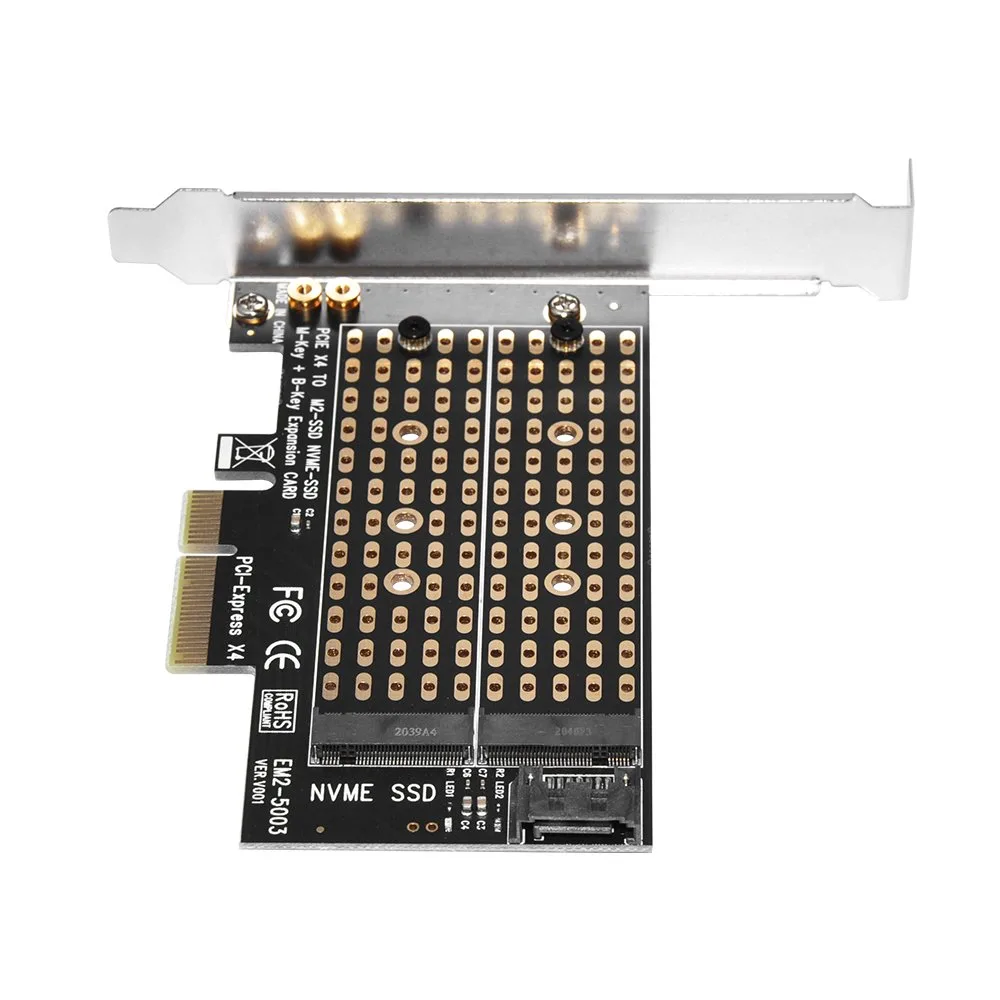 Makki Адаптер M2 SSD NVMe+SATA (M-key+B-key) to PCI Express 3.0 4x adapter - MAKKI-M2-PCIE-2X - Image 229
