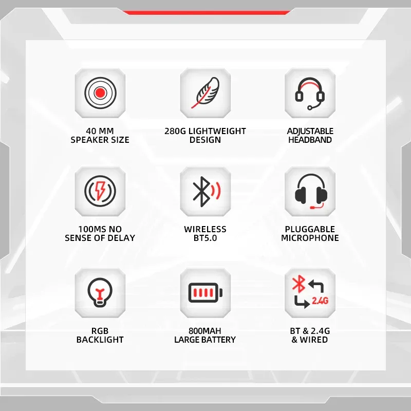 Marvo безжични геймърски слушалки Gaming Headphones Monka Echo HG9069W - Bluetooth, 2.4G - Image 333