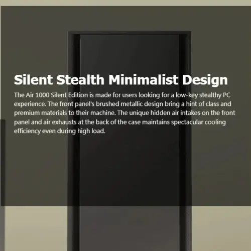 Alternative view of Montech кутия AIR 1000 SILENT, Mid-tower Case, Sound Proofing Panels, 3x120mm Silent Fans, Black