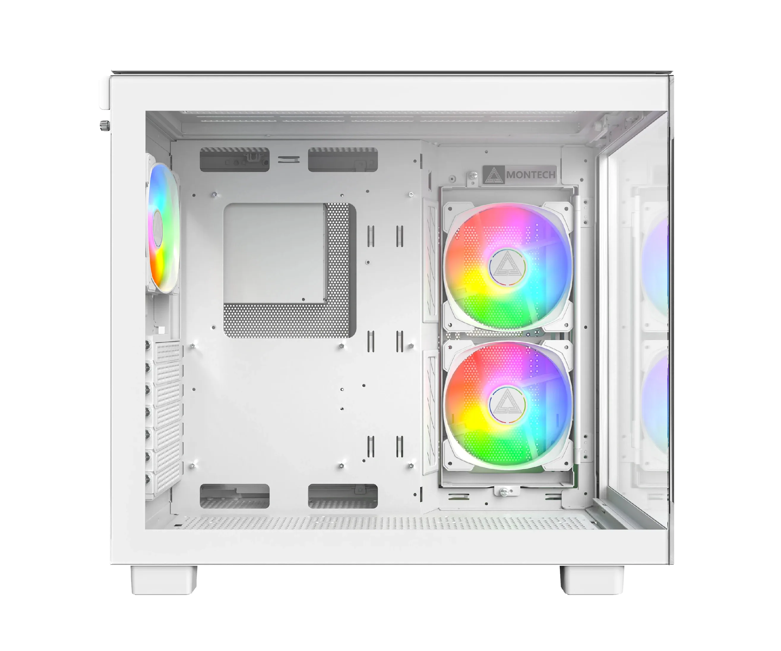 Montech кутия KING 65 Pro, Dual Chamber Mid-tower Case, 3 ARGB Fans, White - Image 270