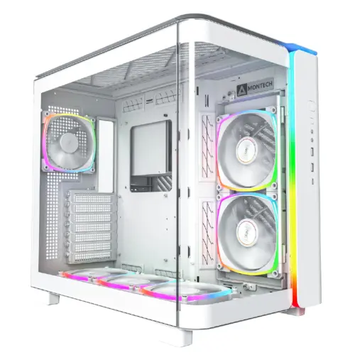 Montech кутия KING 95 Pro Dual Chamber Mid-tower Case 6 ARGB Fans 2 Front Panels White