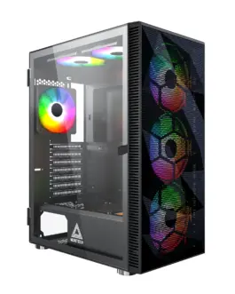 Montech кутия X3 MESH Mid-tower Case TG 6 fixed RGB Fans Black