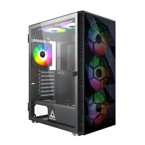 Montech кутия X3 MESH Mid-tower Case TG 6 fixed RGB Fans Black