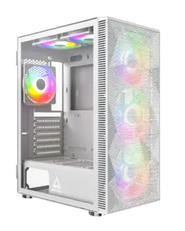 Montech кутия X3 MESH Mid-tower Case TG 6 fixed RGB Fans White