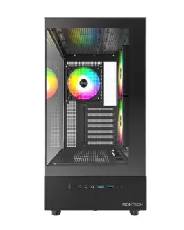 Alternative view of Montech кутия Case ATX - XR (B) - 3 x 120 mm ARGB Fans, USB-C, Black