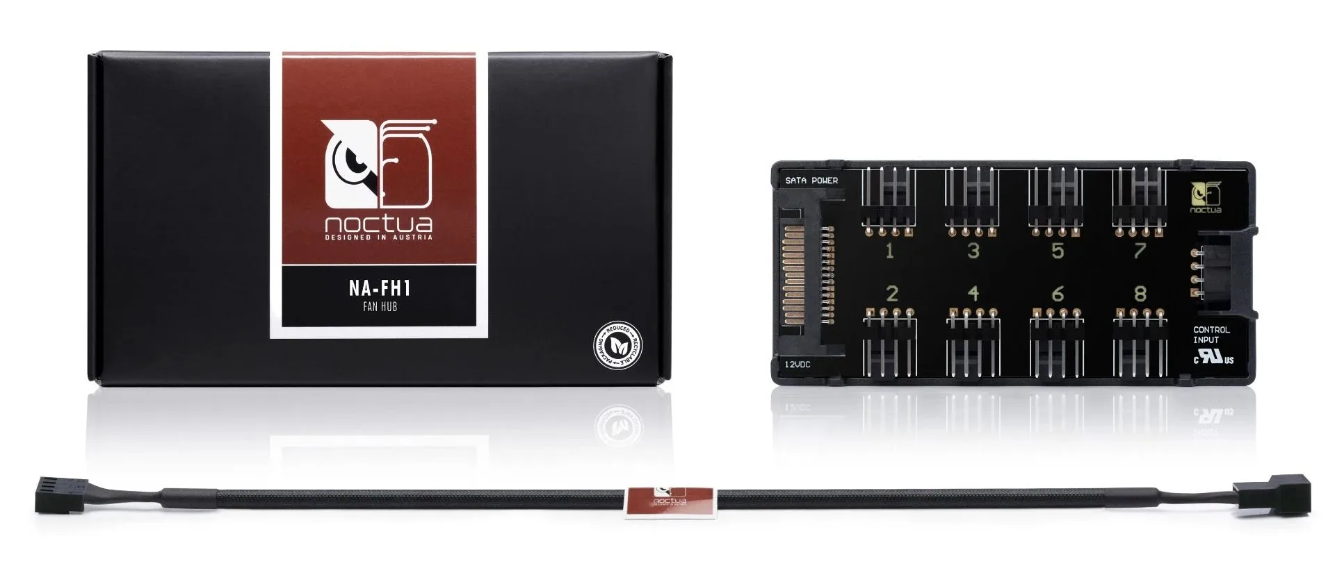 Noctua разклонител за вентилатори Fan Hub - 8 port PWM with SATA Power 5V/12V - NA-FH1 - Image 23