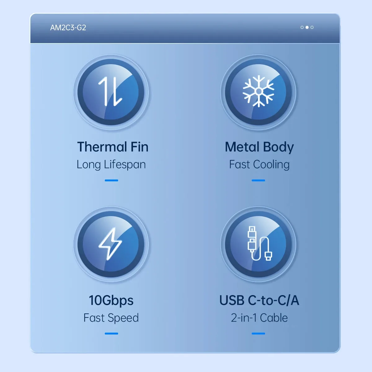 Orico външна кутия за диск Storage - Case - M.2 NVMe Dual-Bay - USB-C 10Gbps, Aluminium - AM2C3-2N-GY - Image 210