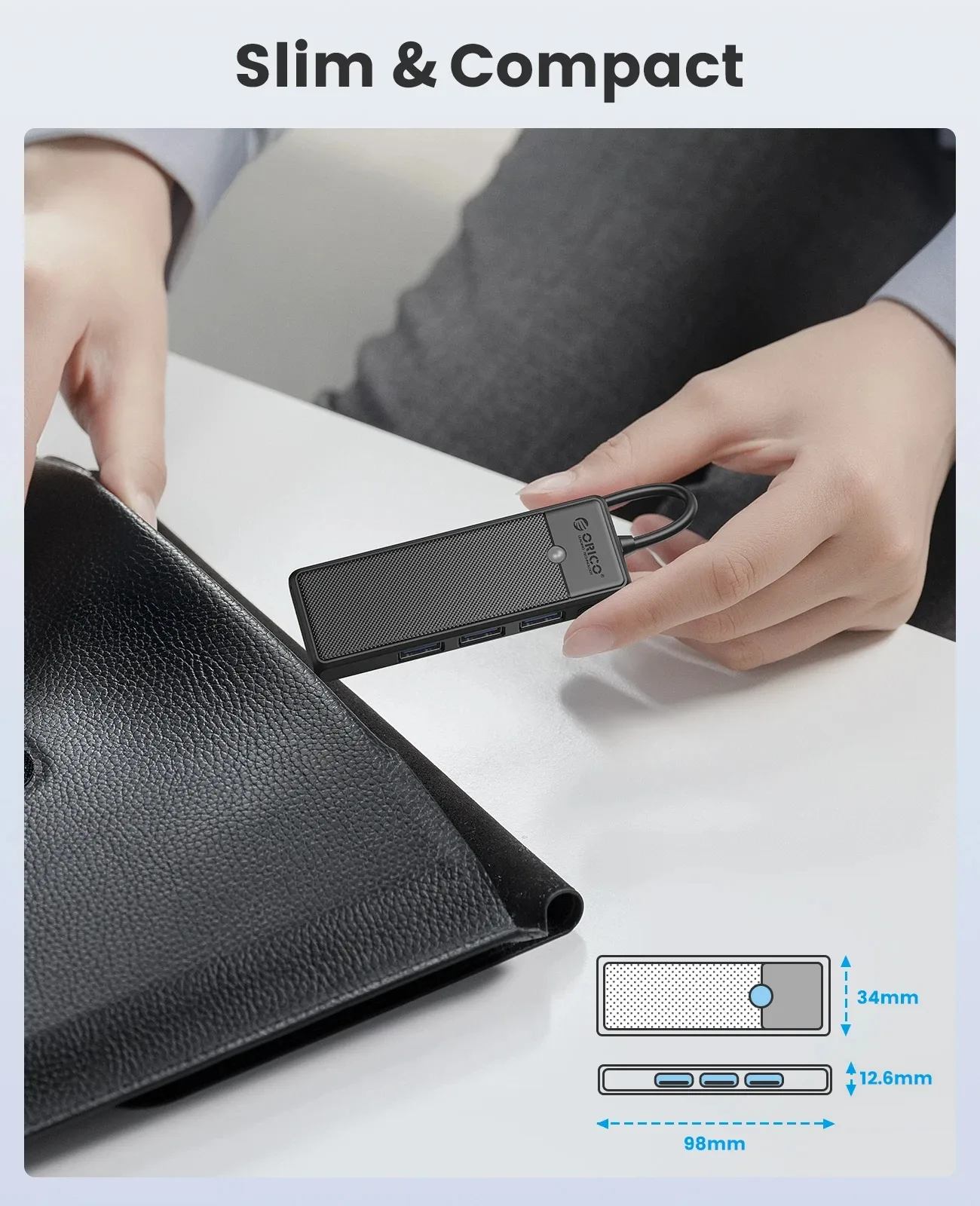 Orico хъб USB3.0 HUB White - 3 x USB3.0, SD, TF - PAPW3AT-U3-015-WH - Image 285