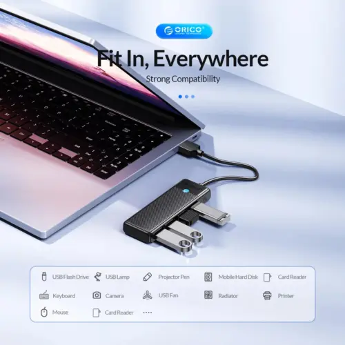 Orico хъб USB3.0 HUB 4 port Black – PAPW4A-U3-015-BK