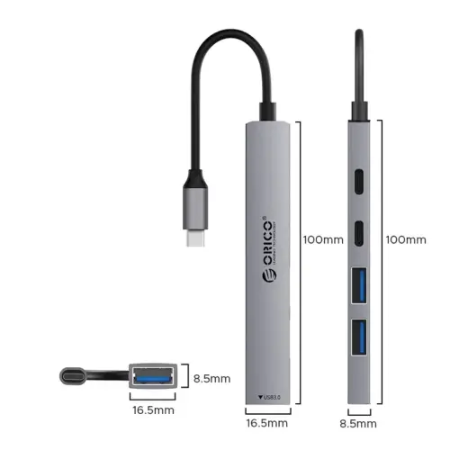 Orico хъб HUB USB-C 5 port – USB3.0 x 1
