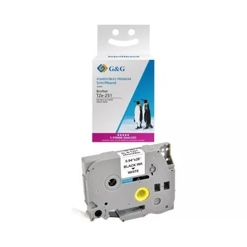 ЛЕНТА ЗА ЕТИКЕТНИ ПРИНТЕРИ BROTHER ТИП TZ - 24 mm x 800 m - BLACK ON WHITE TAPE - TZE251 (TZE-251) - PN RL-BR-TZ251-BK -