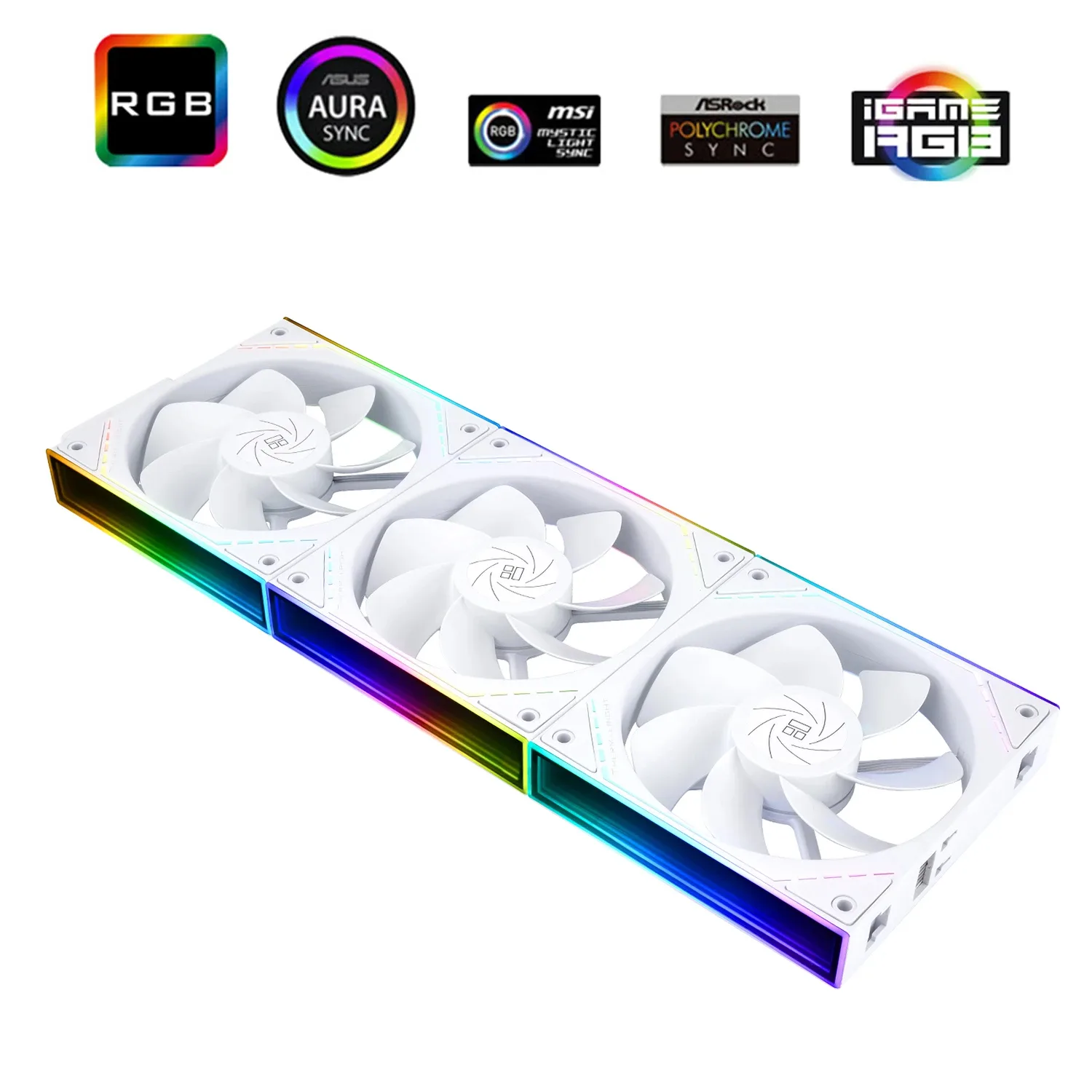 Thermalright Комплект вентилатори Fan Pack 3-in-1 3x120mm - TL-M12QRW x 3 - White, Reverse, Infinity Mirror, Daisy-Chain, A-RGB - Image 7