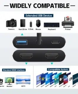 VCom докинг станция Docking Station USB-C 4-in-1 – CU450S – HDMI x 2