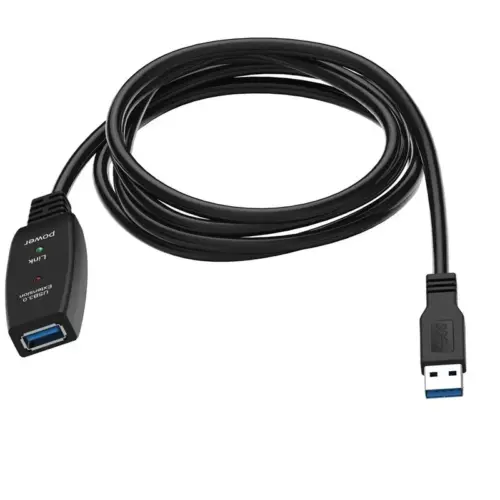 VCom Кабел удължение USB 3.0 AM / AF Active Extension Cable 5M Black –