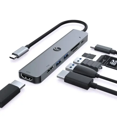 VCom докинг станция Docking Station Type-C 7-in-1 – CUE39 – PD3.0 100W