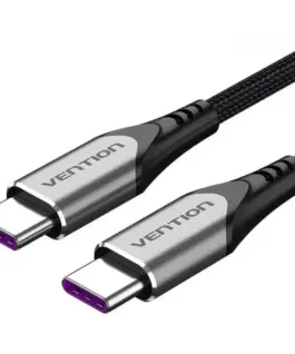 Vention Кабел USB 2.0 Type-C to Type-C - 1.0M Black 5A Fast Charge - TAEHF