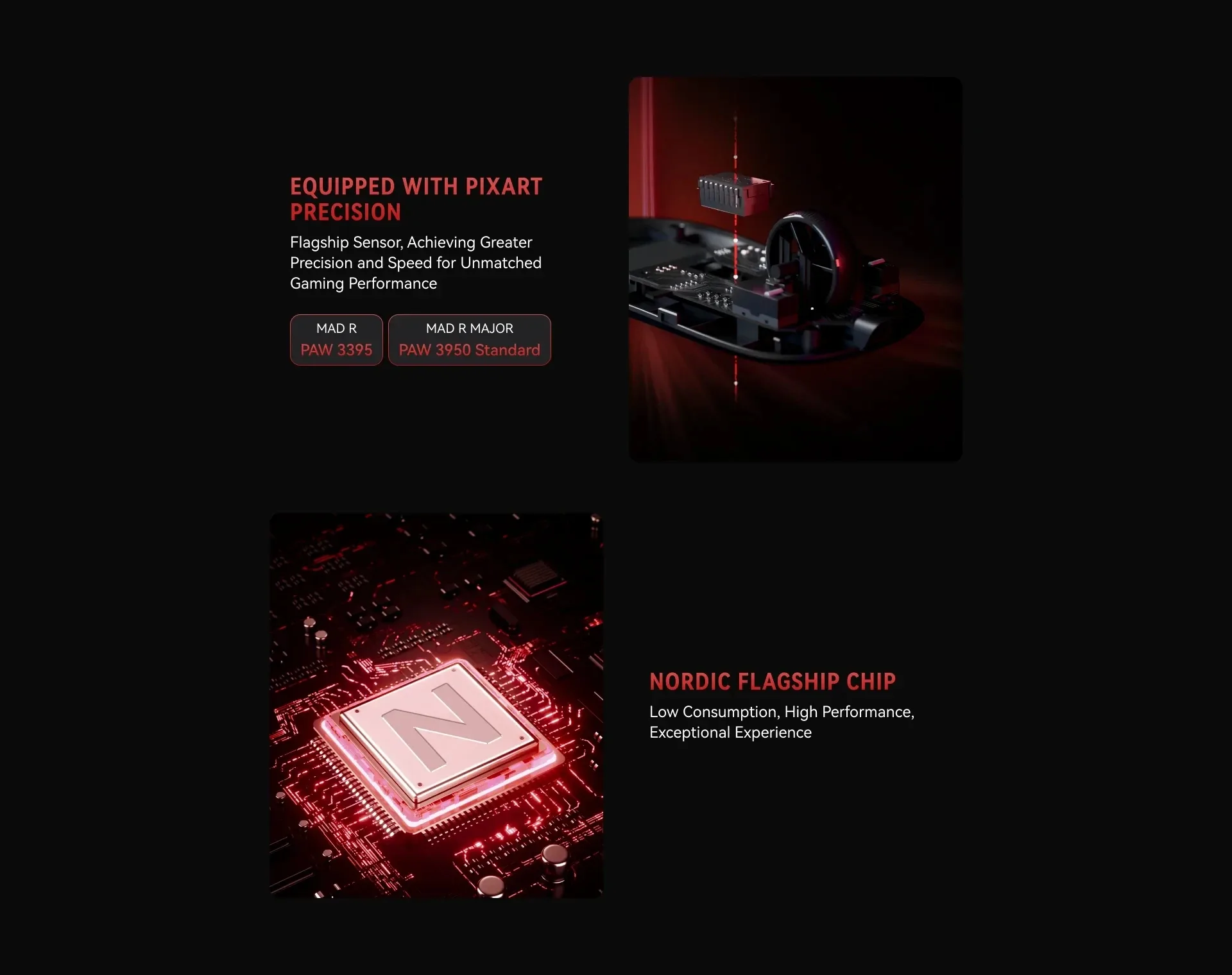 VXE професионална геймърска мишка Wireless Gaming Mouse MAD R 8K SET - Omron Optical Microswitches, Black - Image 248