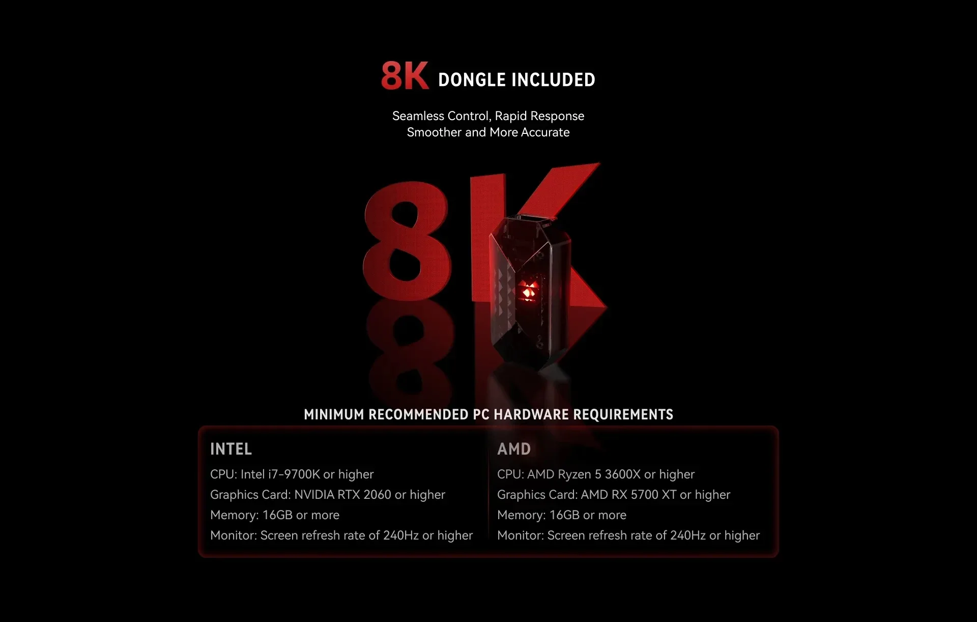 VXE професионална геймърска мишка Wireless Gaming Mouse MAD R 8K SET - Omron Optical Microswitches, Black - Image 249