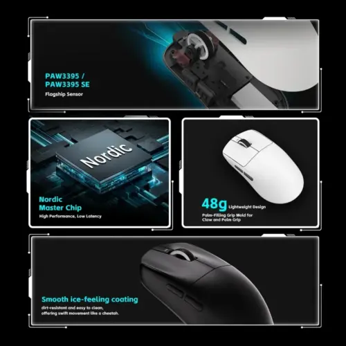 VXE професионална геймърска мишка Wireless Gaming Mouse Dragonfly R1 1K – Huano Ice Berry Pink Dot Switches