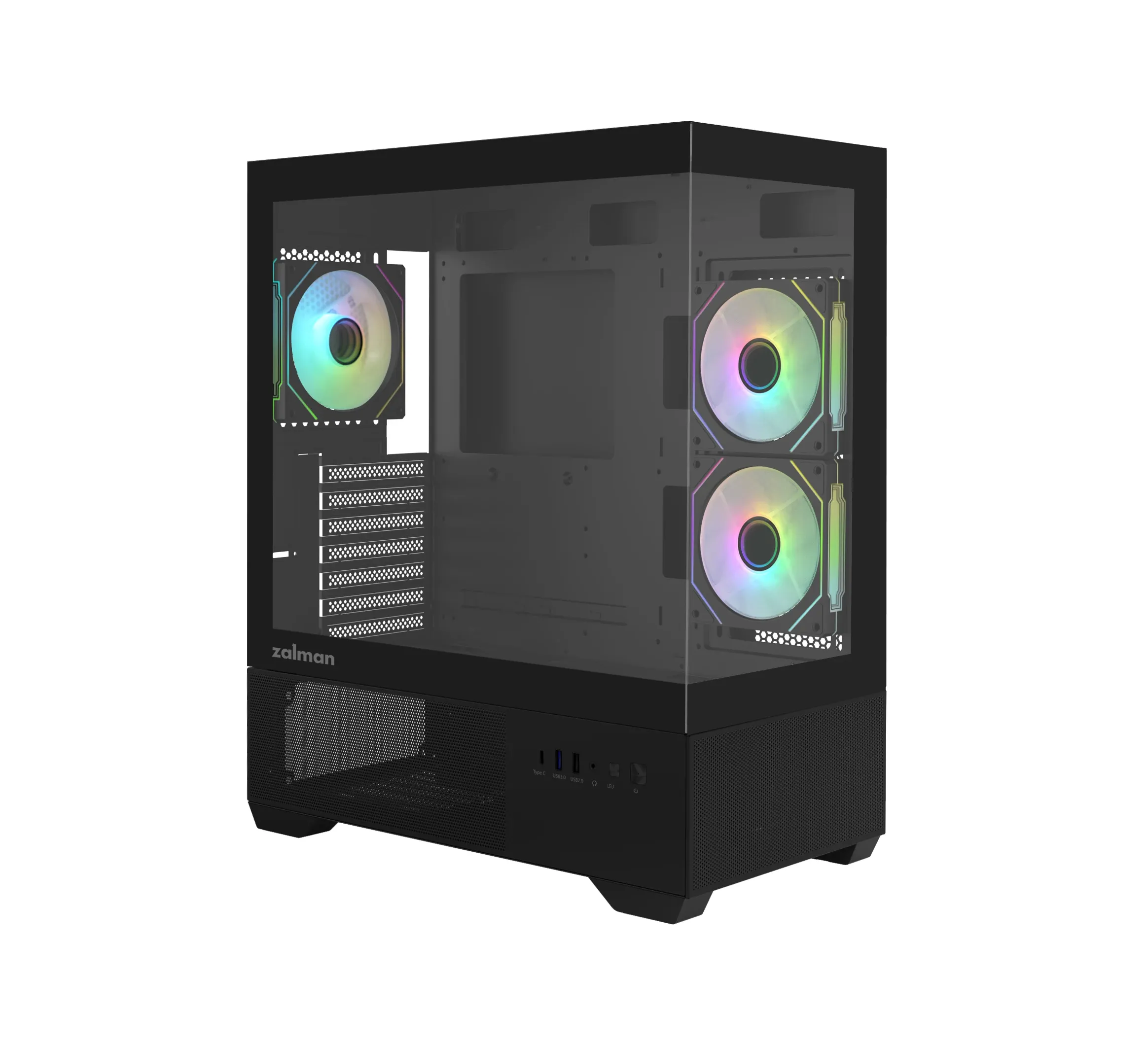 Zalman кутия Case ATX - Chronix BLACK - 3 x 120 mm A-RGB USB-C Tempered Glass