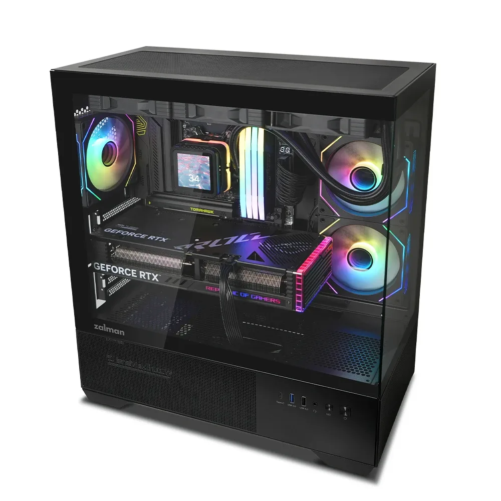 Zalman кутия Case ATX - Chronix BLACK - 3 x 120 mm A-RGB, USB-C, Tempered Glass - Image 83