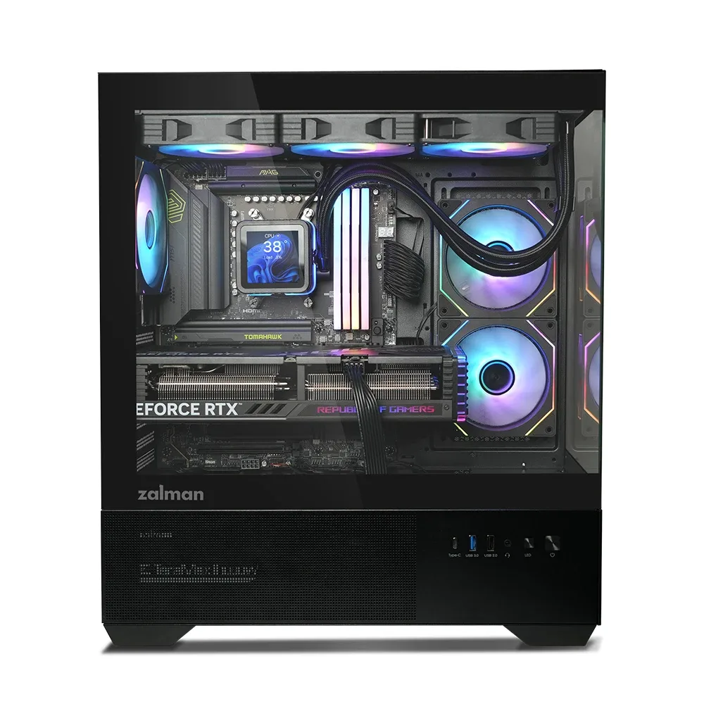 Zalman кутия Case ATX - Chronix BLACK - 3 x 120 mm A-RGB, USB-C, Tempered Glass - Image 69