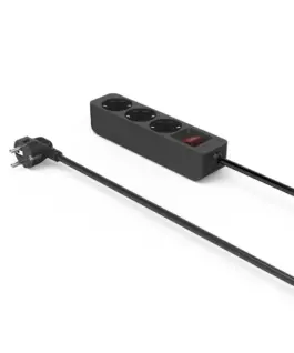 Alternative view of HAMA Разклонител 3гнезда, 1.4м,черен с бутон вкл/изкл