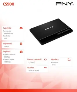 Alternative view of PNY SSD 120GB 2,5 SATA3 SSD7CS900 515/490MB/s