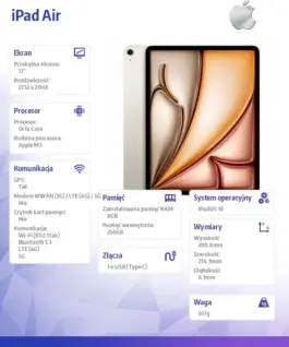 Alternative view of Apple IPAD AIR 13 WF CL 256GB STL