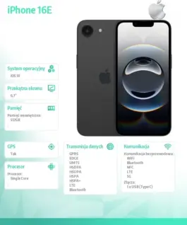 Alternative view of Apple iPhone 16E 512GB черен