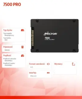 Alternative view of Micron SSD 7500 PRO 960GB NVMe U.3 15mm Single Pack
