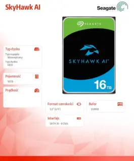 Seagate Hard drive SkyHawk AI 16TB 3.5 512MB ST16000VE005