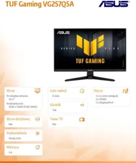 Asus Monitor 25 инча TUF Gaming VG257Q5A VA 200Hz 2HDMI DP